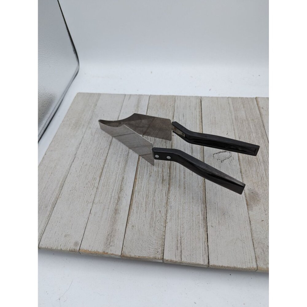 Stainless Steel Cake Pie Server Slicer 10'' Flower Black Handle